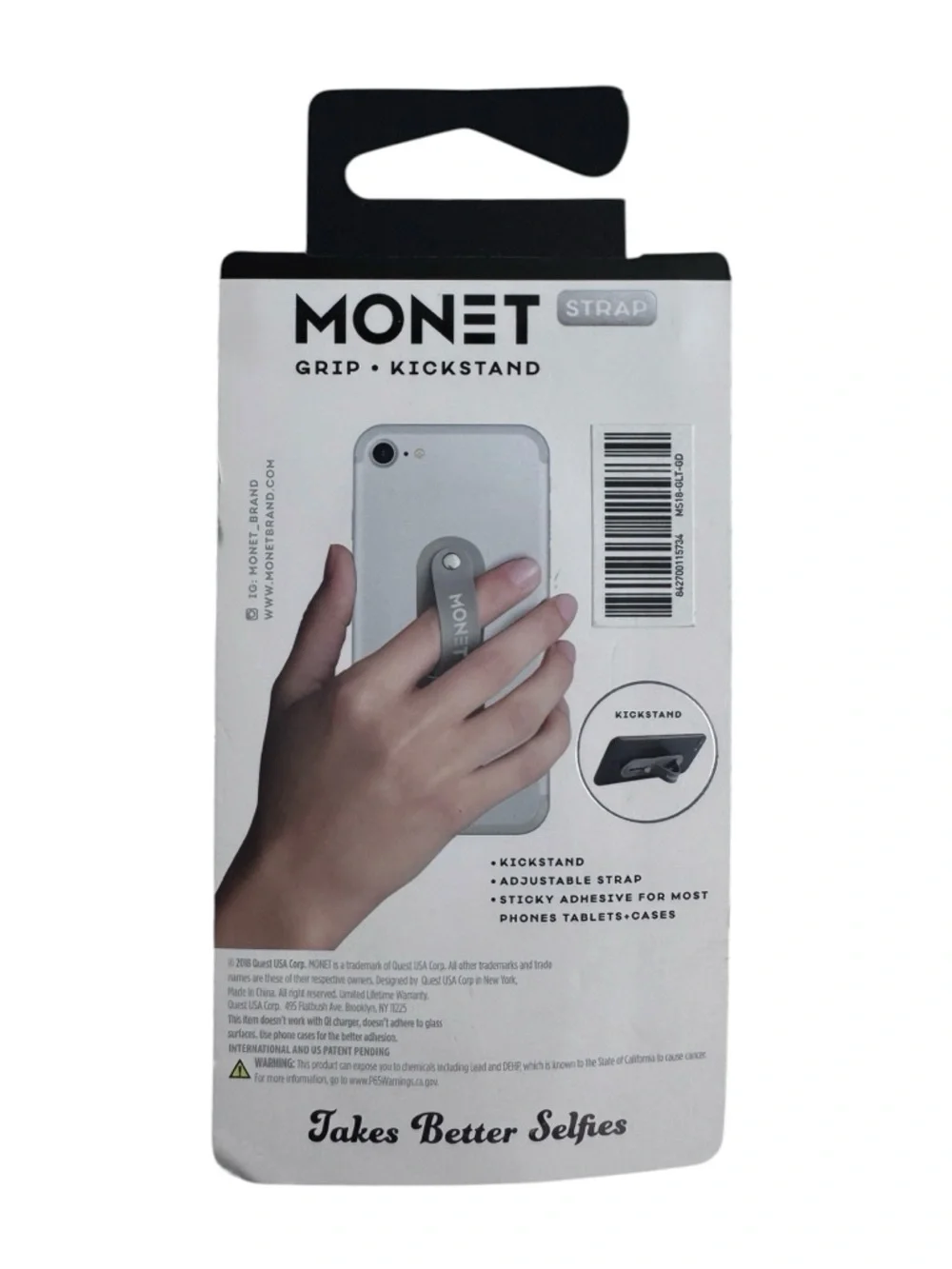 Monet Strap Phone Grip Kickstand Adjustable Gold Universal